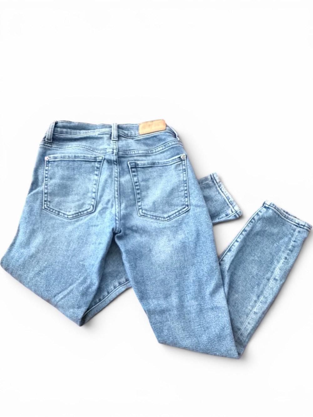 7 For All Mankind Women’s Light Blue Skinny Ankle Jeans Distressed Size 27 - Picture 2 of 9